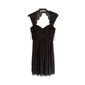 scarlett nite black cocktail dress Scarlett Nite Womens Black Cocktail Dress Size 8 Sheer Lace Overlay G160
